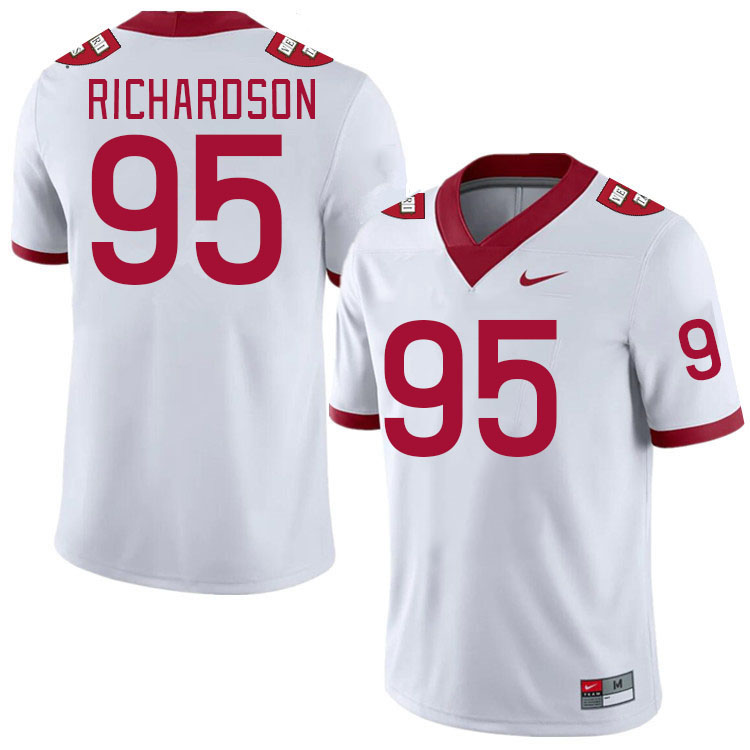 Men-Youth #95 Collin Richardson Harvard Crimson 2023 College Football Jerseys Stitched-White